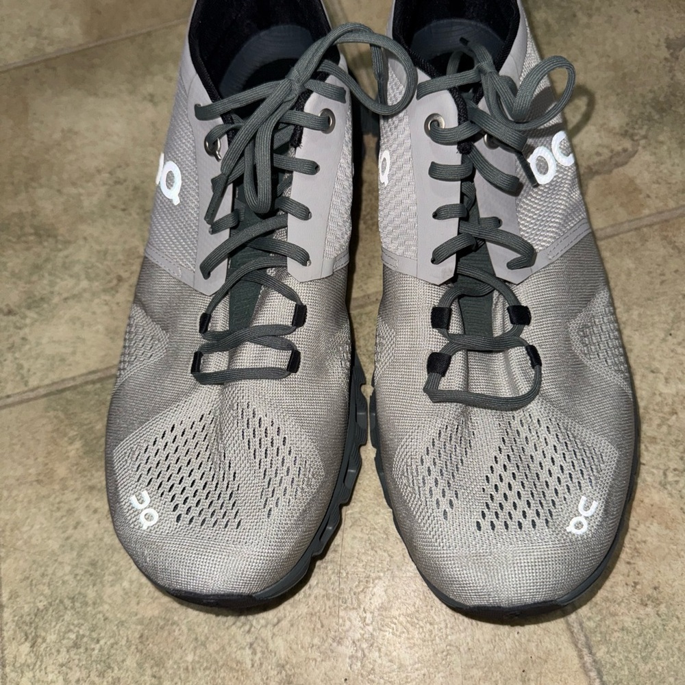 On Running White and Gray Sneakers